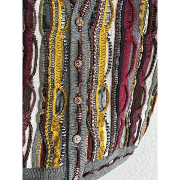 EIFFEL KNITWEAR MENS Wool BLEND Coogi Style Vest Sweater Sleeveless 90s Y2K - Picture 2 of 7